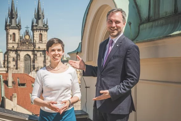 Olga Richterová se Zdeňkem Hřibem Olga Richterová se Zdeňkem Hřibem