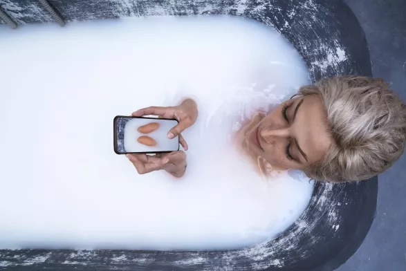 Woman taking selfie Woman taking selfie