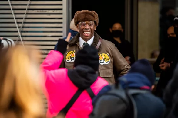 Tyler, The Creator is seen outside Louis Vuitton during Paris Fashion Week Tyler, The Creator is seen outside Louis Vuitton during Paris Fashion Week
