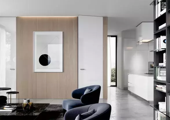 Skrytá zárubeň EFEKTA 40/00, dveře MASTER, obklad stěny EFEKTA