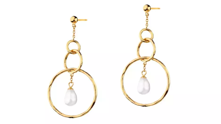 Stříbrné náušnice s perlami - kruhy Stříbrné náušnice s perlami - kruhy