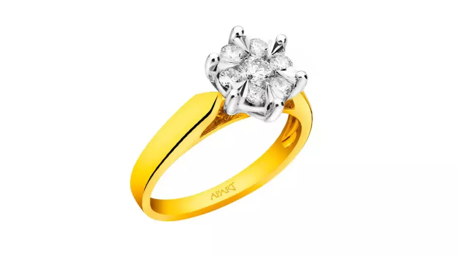 Prsten ze žlutého a bílého zlata s brilianty Prsten ze žlutého a bílého zlata s brilianty