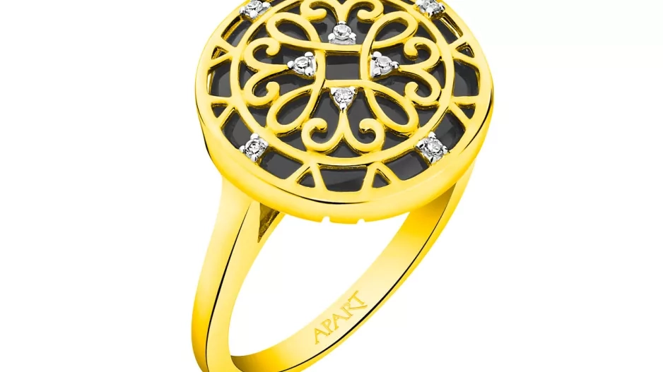 Zlatý prsten s diamanty - rozeta Zlatý prsten s diamanty - rozeta