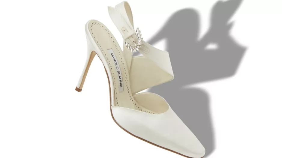 Cream Satin Embellished Pumps Cream Satin Embellished Pumps