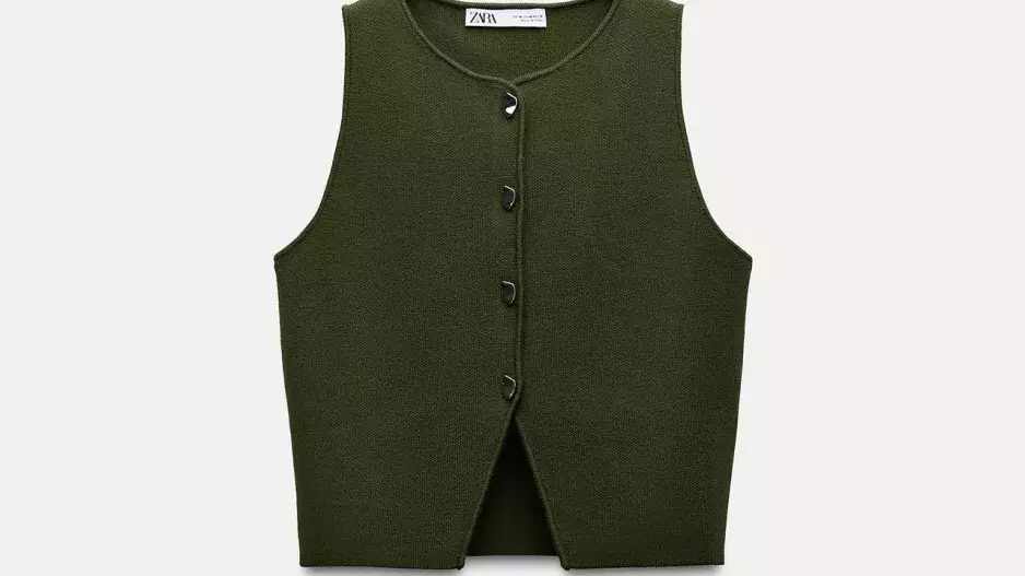 Hladká úpletová vesta, Zara Hladká úpletová vesta, Zara