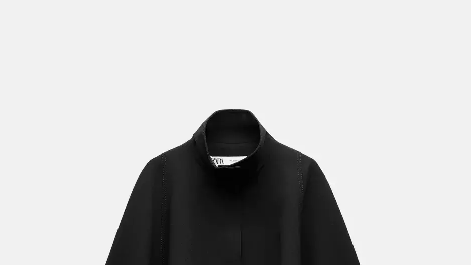 Krátká pelerína s vysokým límcem, Zara Krátká pelerína s vysokým límcem, Zara