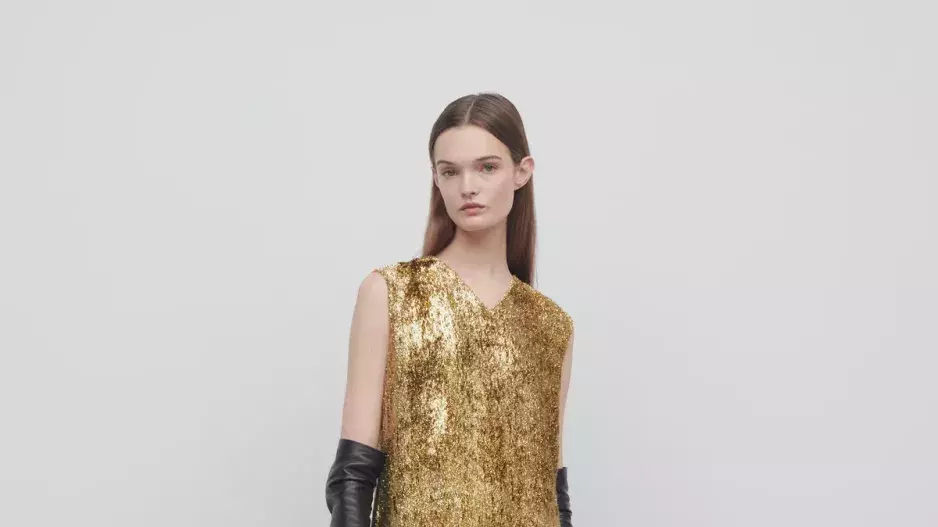 Šaty z lurexu a hedvábí, The Row Šaty z lurexu a hedvábí, The Row