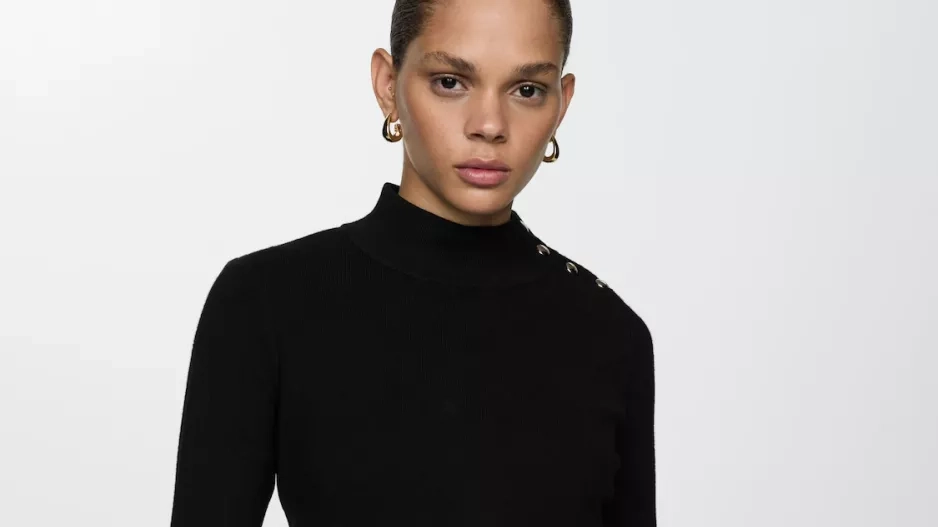 Svetr s knoflíky na rameni, Mango Svetr s knoflíky na rameni, Mango