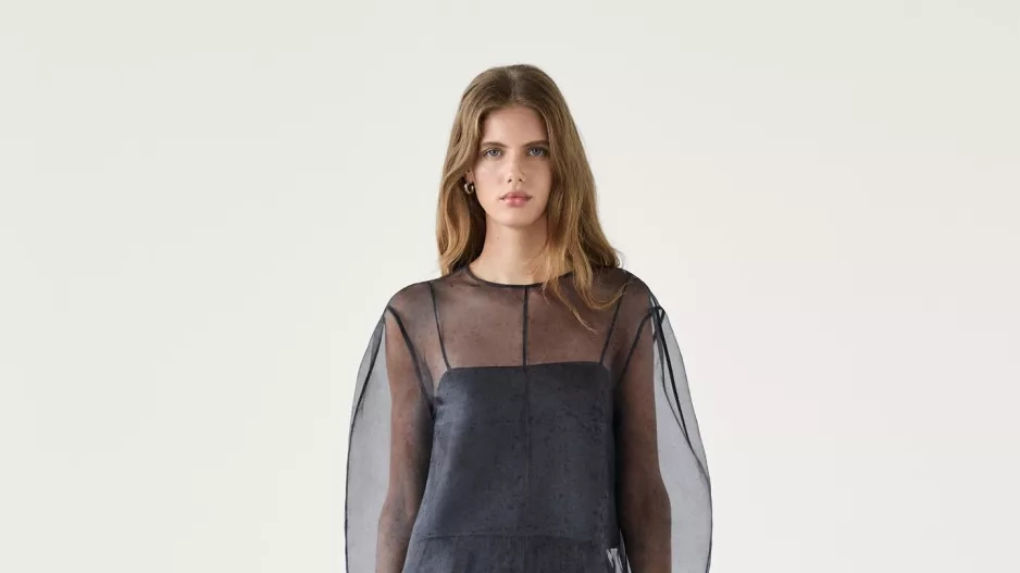 Blůza ze 100% morušového hedvábí a organzy Blůza ze 100% morušového hedvábí a organzy