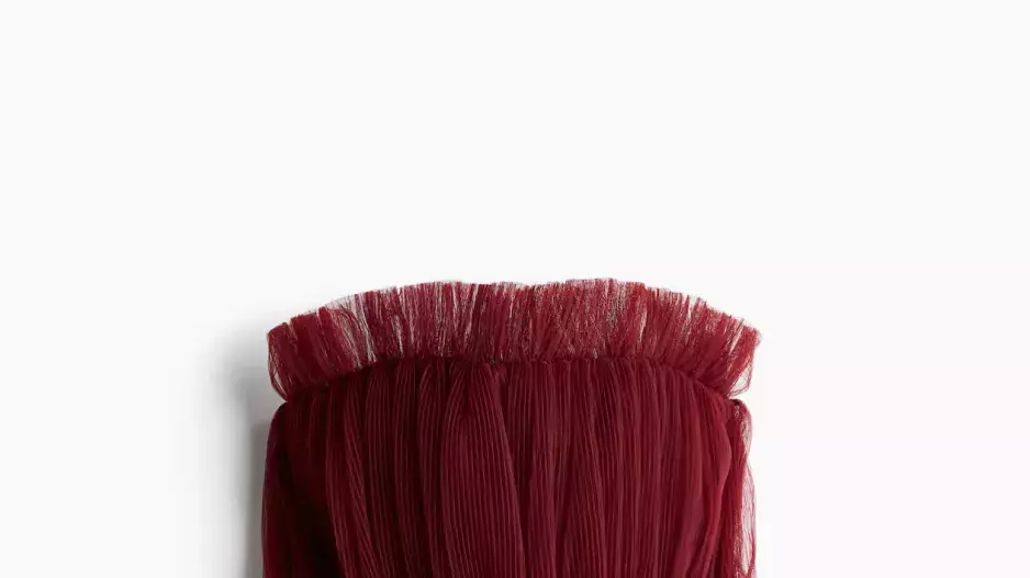 Skládaný tylový top bandeau Skládaný tylový top bandeau