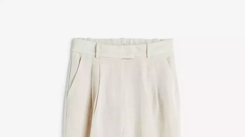 Kalhoty tapered ze lněné směsi Kalhoty tapered ze lněné směsi