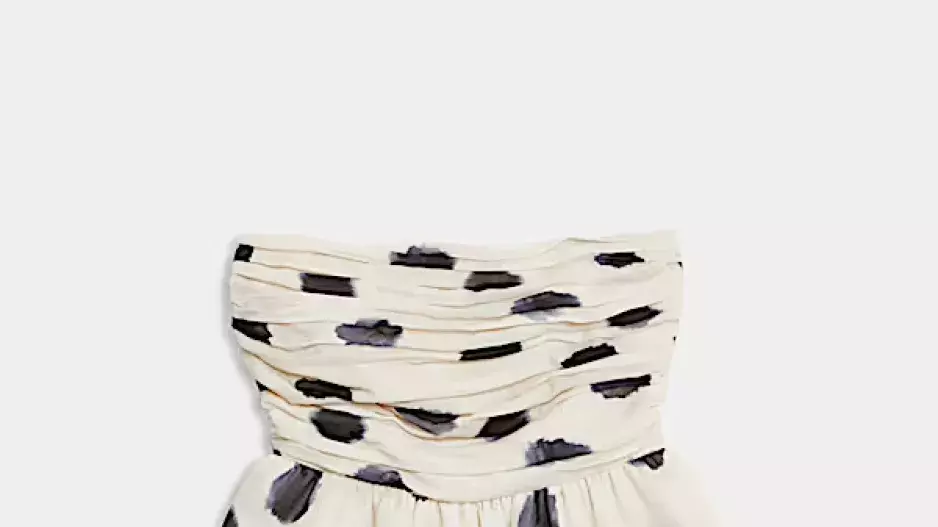 Nabíraný top bandeau s puntíky Nabíraný top bandeau s puntíky